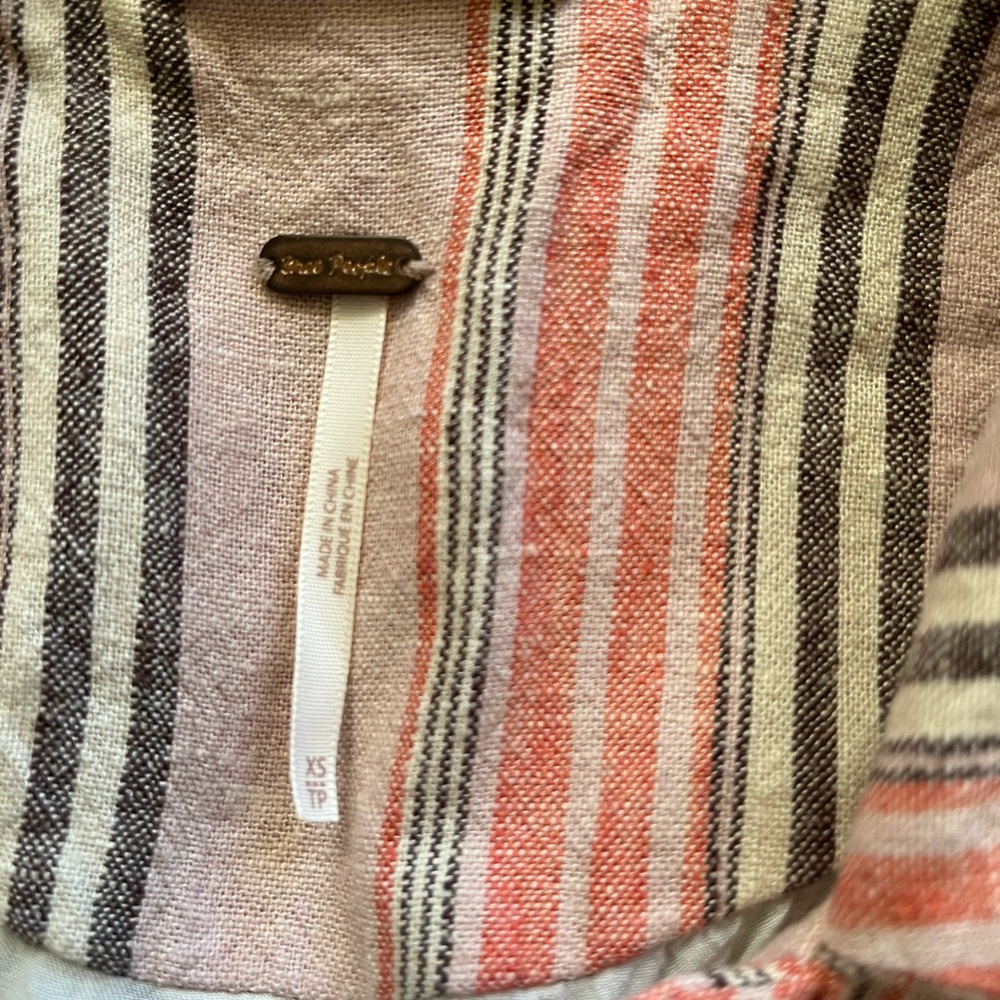Free People Pink and Cream Striped Blazer - Picture 9 of 12